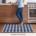thumbnail image 6 of Navy Blue Check Door Mat Indoor Outdoor, Farmhouse Buffalo Plaid Blue Non Slip Welcome Mat with Rubber Backing, Absorbent Fabric Front Door Mats Entryway Rug for Home Patio Entrance 18"x30", 6 of 8