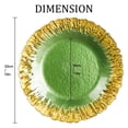 thumbnail image 5 of 13 Inch Glass Charger Plates Set of 4, Glass Chargers Service Plates for Wedding Reception, Green Glass Chargers for Dinner Plates With Gold Trim for Wedding Parties Events, 5 of 8