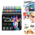 thumbnail image 2 of MOQIN Acrylic Paint Pens, Dual Tip Acrylic Paint Markers with Brush Tip and Fine Tip, Acrylic Pens for Rock Painting, Wood, Canvas, Stone, Glass, Ceramic,DIY Crafts Making Art Supplies, 2 of 9