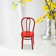thumbnail image 6 of 1/24 Metal Craft Dollhouse Miniature Dining Chair Furniture Back Chair Red, 6 of 6