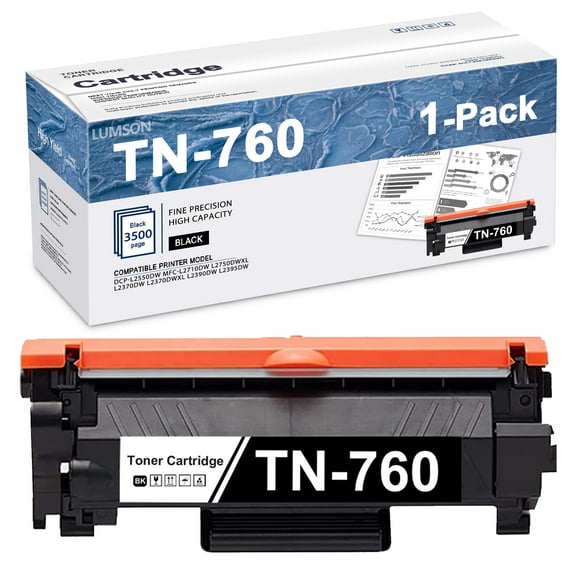 TN760 High Yield Toner 1 Pack Replacement for Brother HL-L2350DW MFC-L2750DW DCP-L2550DW Printer Ink
