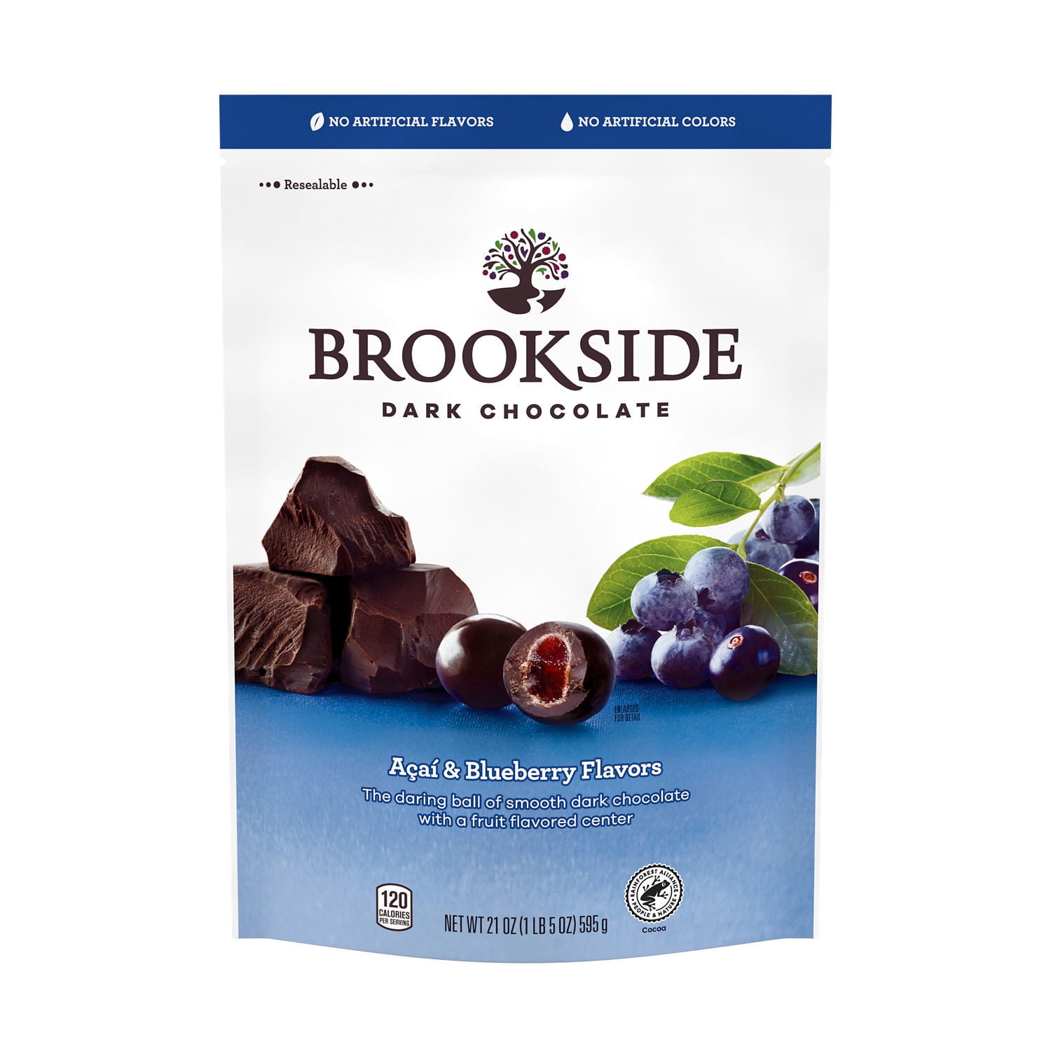 Brookside, Acai and Blueberry Flavored Snacking Chocolate, Gluten Free, 21 oz, Bag