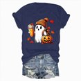 thumbnail image 6 of TOWED22 Fall Shirts for Women Casual Cute Pumpkin Ghost with Coffee Graphic T-Shirts Novelty Halloween Tee Autumn Thanksgiving Tops(Navy,XXL), 6 of 7