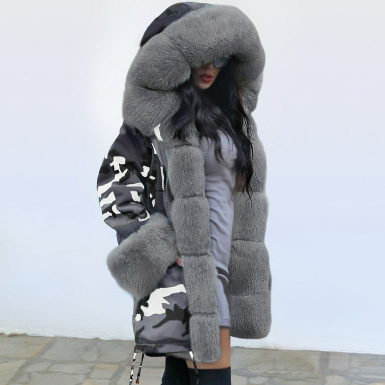 Womens Long Sleeves Faux Coat Winter Jacket Parka Hooded Fishtail Overcoat  abrigos mujer invierno winter coat