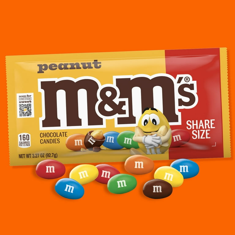 6 pack) M&M's Peanut Chocolate Football Candy, Share Size - 3.27