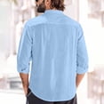 thumbnail image 4 of Cotton Linen Shirts For Men Long Sleeve Button Down Shirt Lightweight Breathable, 4 of 4