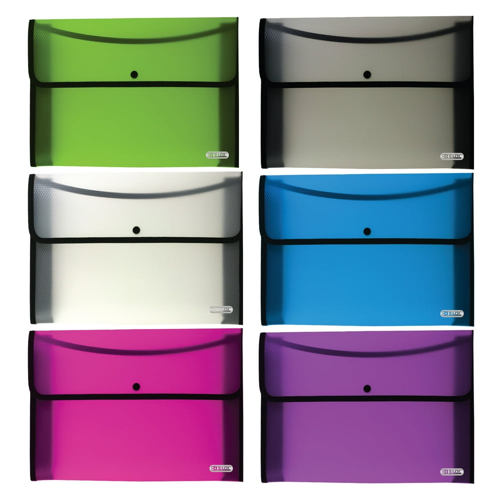 BAZIC Plastic File Folder, Letter Size File Folders Wallet, Home Office
