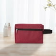 thumbnail image 1 of Fiudx Liquidación de ofertas flash Necesario portátil de doble capa para mujer, color rojo sangre, multifuncional, de tela, para guardar artículos de tocador, 1 of 5