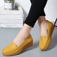 thumbnail image 6 of Miluxas Women's Comfortable Lightweight Leather Penny Loafers Slip-On Cute Business Casual Dress Shoes Work office Flats Everyday Walking Shoes Driving for Women Yellow 8.5(41), 6 of 9