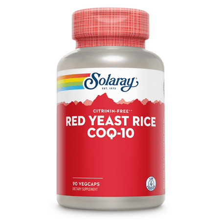 Solaray Red Yeast Rice Plus CoQ-10 | With Niacin for Added Cardiovascular Health Support | Non-Irradiated & No Citrinin | 90 Vegetarian Capsules
