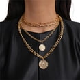 thumbnail image 1 of Gargantilla Cubana Punk, Collar De Hip Hop, Cadena Gruesa Grande Y Gruesa, Collar Con Colgante De Moneda A La Moda, Joyería Para Mujer, Cadena De Clavícula Sweethay AP006773-05, 1 of 2