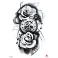 thumbnail image 1 of vintage clock rose large 8.25" temporary arm tattoo, 1 of 4