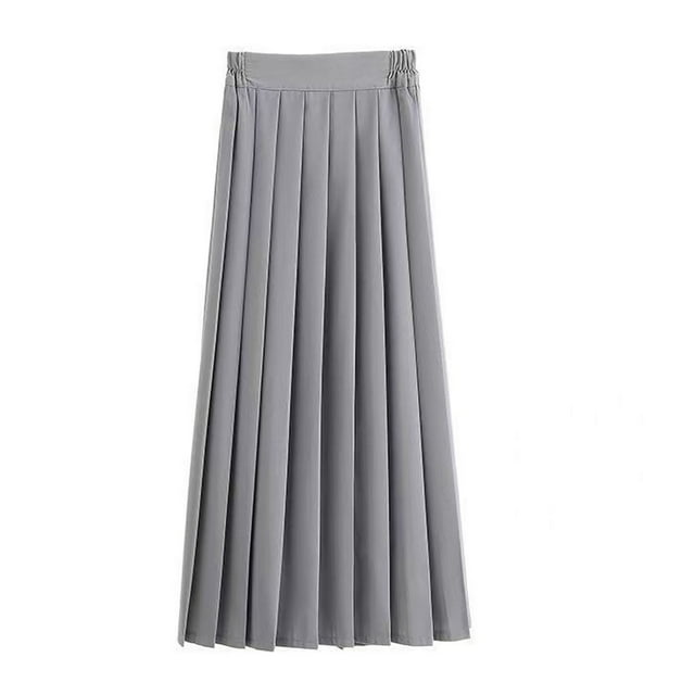 Jupe Plissée Unie pour Filles Saison Scolaire Style Collège Mode Jupe Mi-Longue Unie Jupe Courte en Ligne