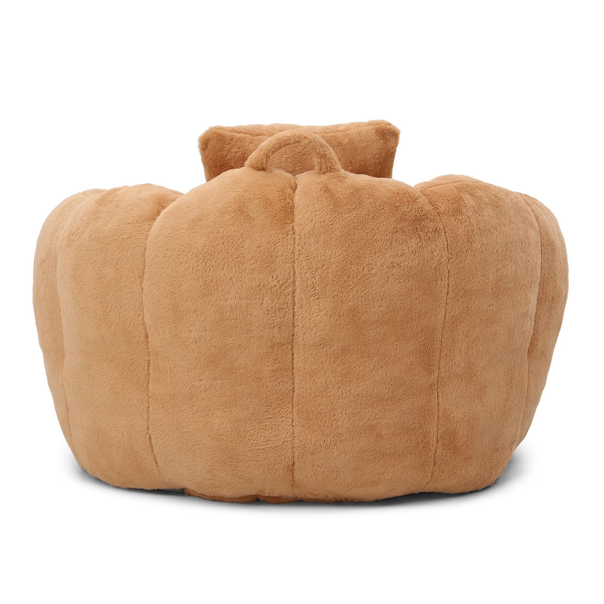 Giant Bean Bag Chair Withfootstool, Oversized Bean Bag for Adults and Kids, Faux Fur Shell-Shaped Large Chair with Filler, Stuffed Big Accent Sofa, Floor Sofa for Reading Living Room Bedroom (Orange)