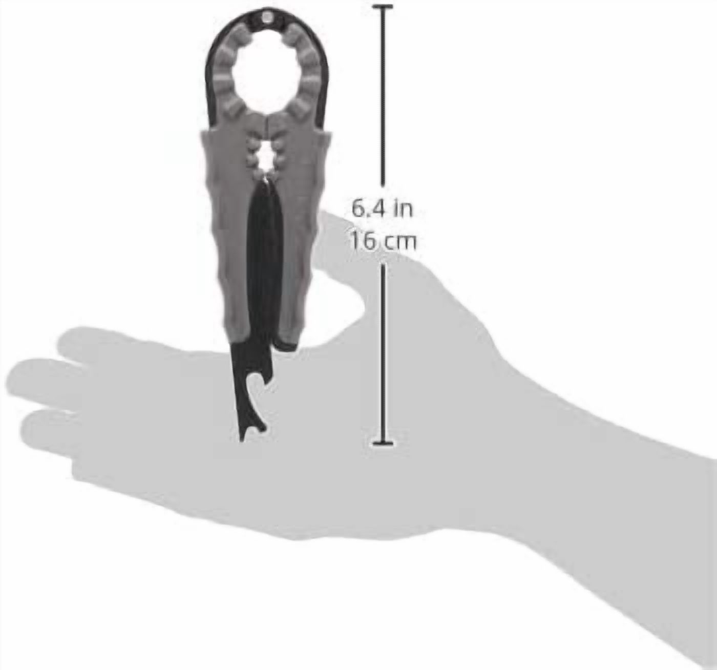 Multi Bottle Opener for Jars Bottles and Cans 3 in 1 Easy Grip Lid Weak Hands Twist Caps Pull Tabs Pop Tops Small Lids Arthritis Aid Manual Kitchen Tool Black