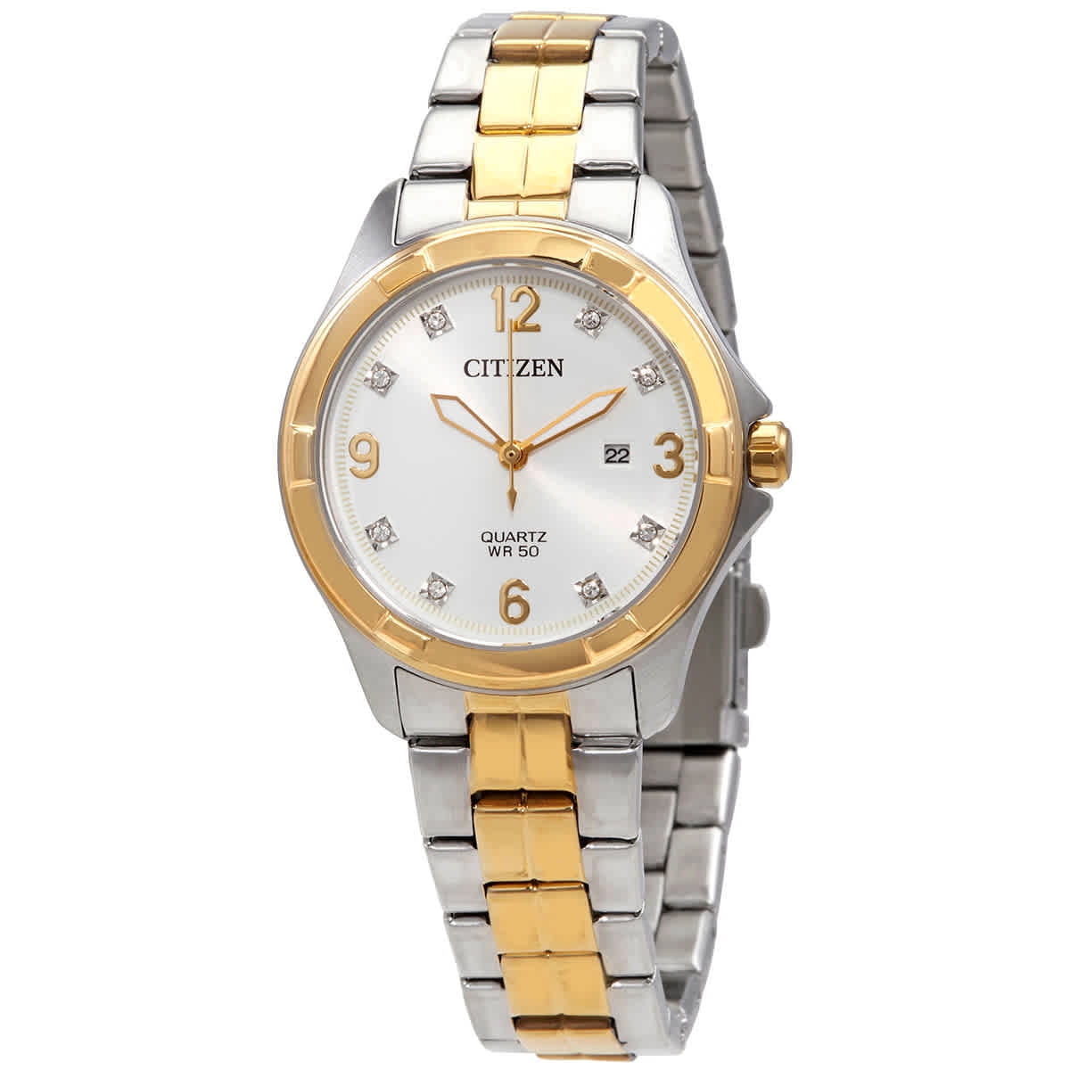 Citizen EU6084-57A Women's Quartz Two Tone Steel Crystal Watch