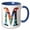 Blue/White, variant on 3drose, Colorful Monogram Letter M, 15oz Mug