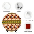 thumbnail image 4 of Yiaed Aztec Print Bone China Decorative Plate Ceramic Dinner Plates Art Crafts with Display Stand-7in, 4 of 6