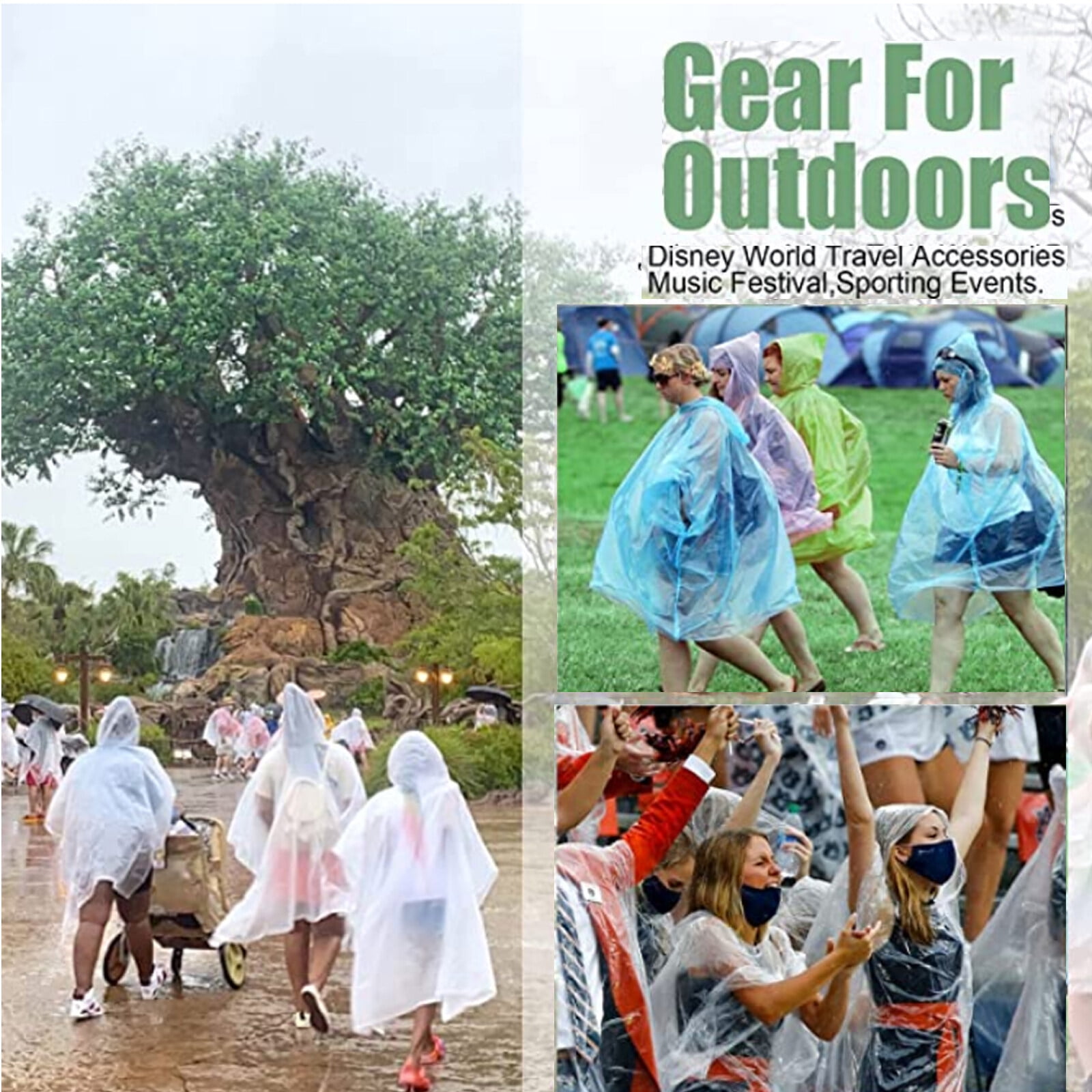 Ponchos Pack Famille, Poncho de Pluie pour Adultes et Enfants (5