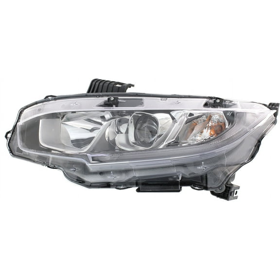 Headlight Compatible With 2016-2020 Honda Civic Left Driver Halogen With bulb(s)