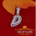 thumbnail image 3 of King of Bling's White 925 Silver 6.23ct CZ 3D letter Cursive Initial 'D' Pendant Necklace "1.00", 3 of 12