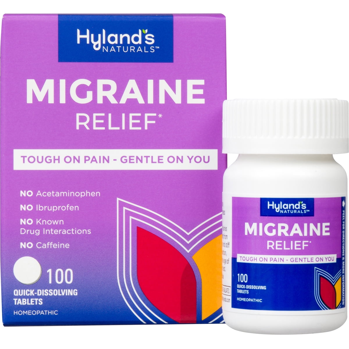 Hyland's Naturals Migraine Relief, Natural Pain Relief, 100 Tablets