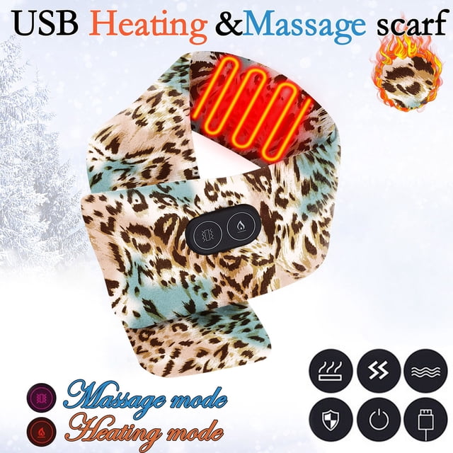 Foulard Réchauffante et Chaleureuse pour Femmes FashionablesSmart Mobile Power Recharge USB Cou et Épaules Protection contre le Froid Hivernal et Massage Chauffant Chaud Foulard pour Hommes et Femmes