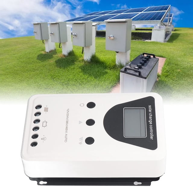 Controlador de Cargador Solar Pwm, Regulador de Panel Solar Con Pantalla Lcd Ajustable De Parámetros, Protectión del Deteccio Automática Carga Segura
