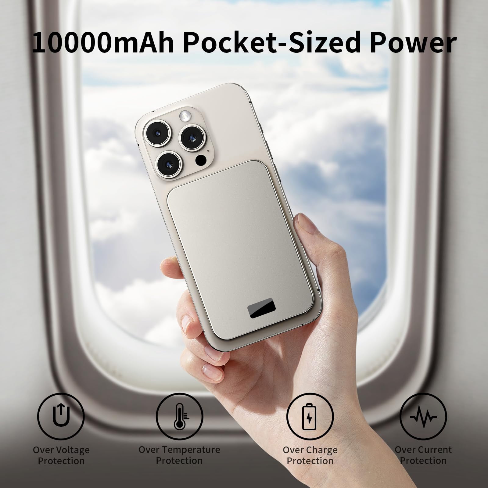 Magnetic Power Bank, 10000mAh Wireless Portable Charger with LED Display, 20W PD Fast Charging Battery Pack Compatible with iPhone 17/16/15/14/13/12, Travel Essential Charging accessories