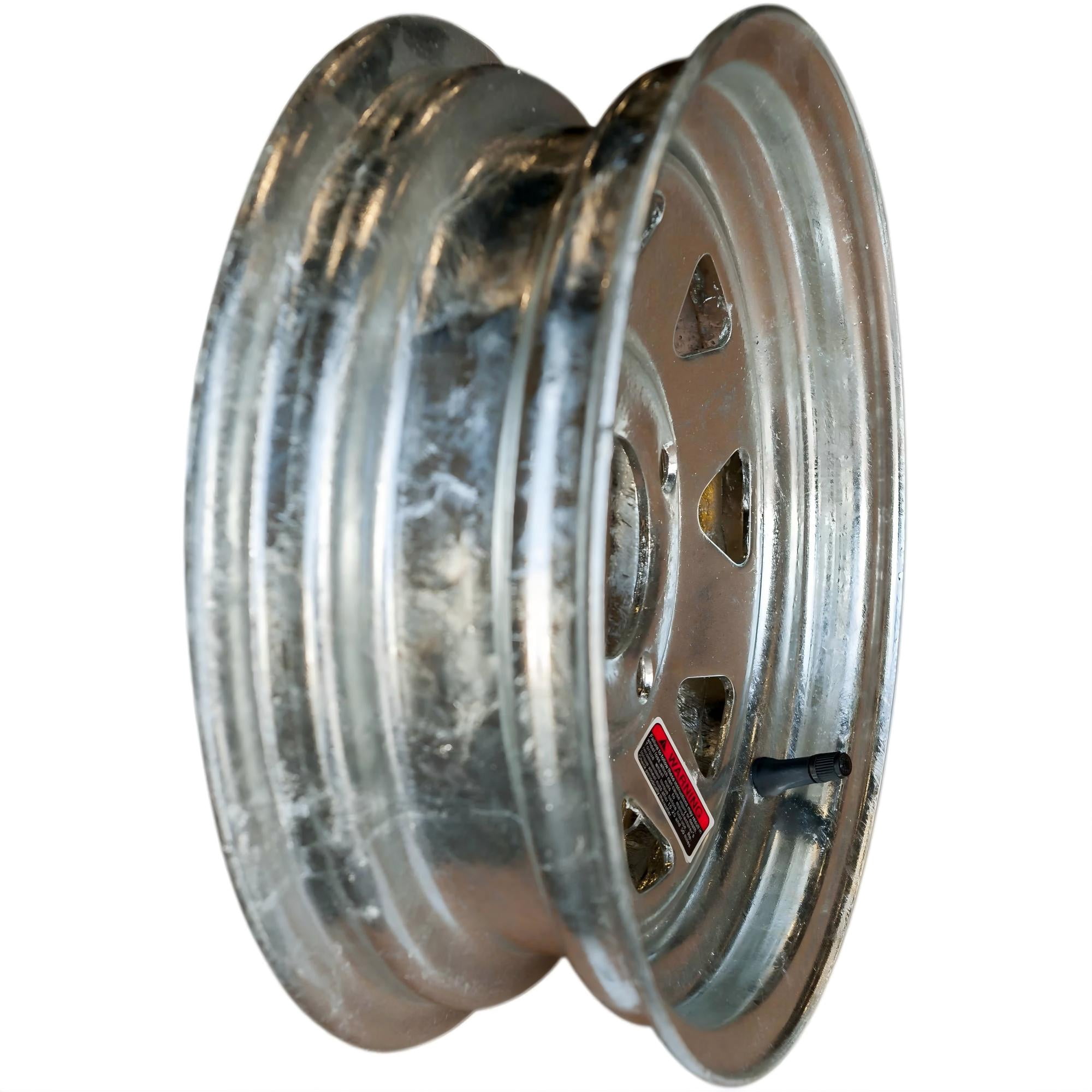 Wheel 12x4 4 on 4 Galvanized 8-Spoke, Center Bore 2.81, Offset 0
