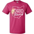 thumbnail image 3 of Inktastic Ohio Strong with State Silhouette and Pink Flowers T-Shirt, 3 of 5