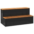 thumbnail image 1 of vidaXL Hot Tub Step Black 100x50x50.5 cm Poly Rattan and Solid Acacia, 1 of 5