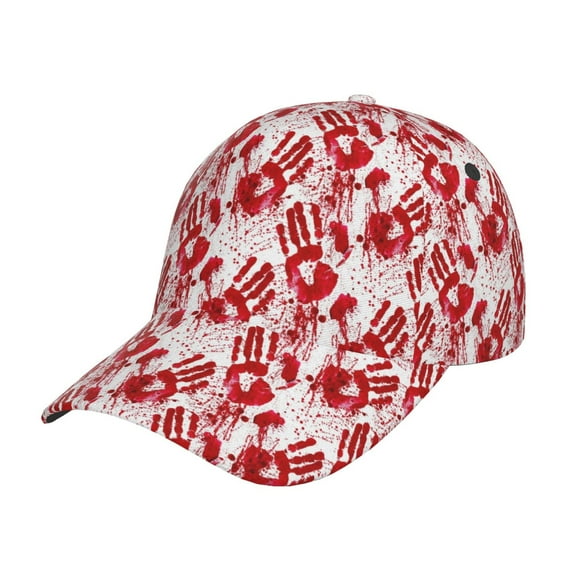 Rateoe Bloody Hand 2 Pattern Men’s Baseball Cap – Adjustable Curved Brim Hat, Soft Cotton Sports Cap for Outdoor, Casual, and Everyday Wear, Comfortable & Breathable