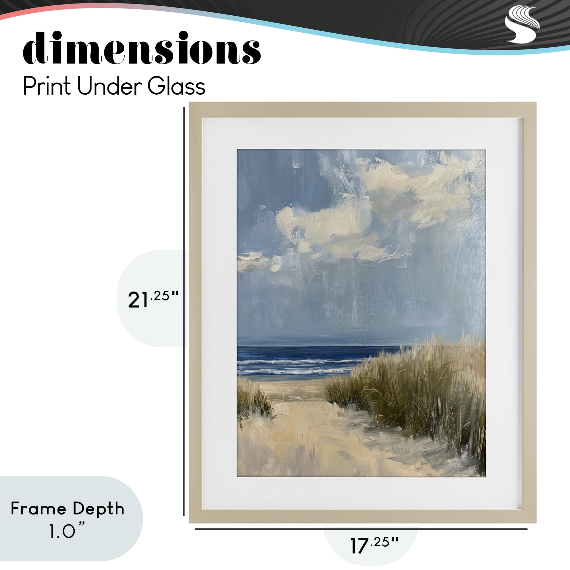 Stupell Industries In The Dunes By The Sea Birch Framed Print Under Glass, design by Petal Prints Design