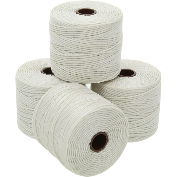 The Beadsmith S-Lon Bead Cord – .5 mm Twisted Nylon Cord, 4 Spools, Cream Color, TEX210, 77 Yards