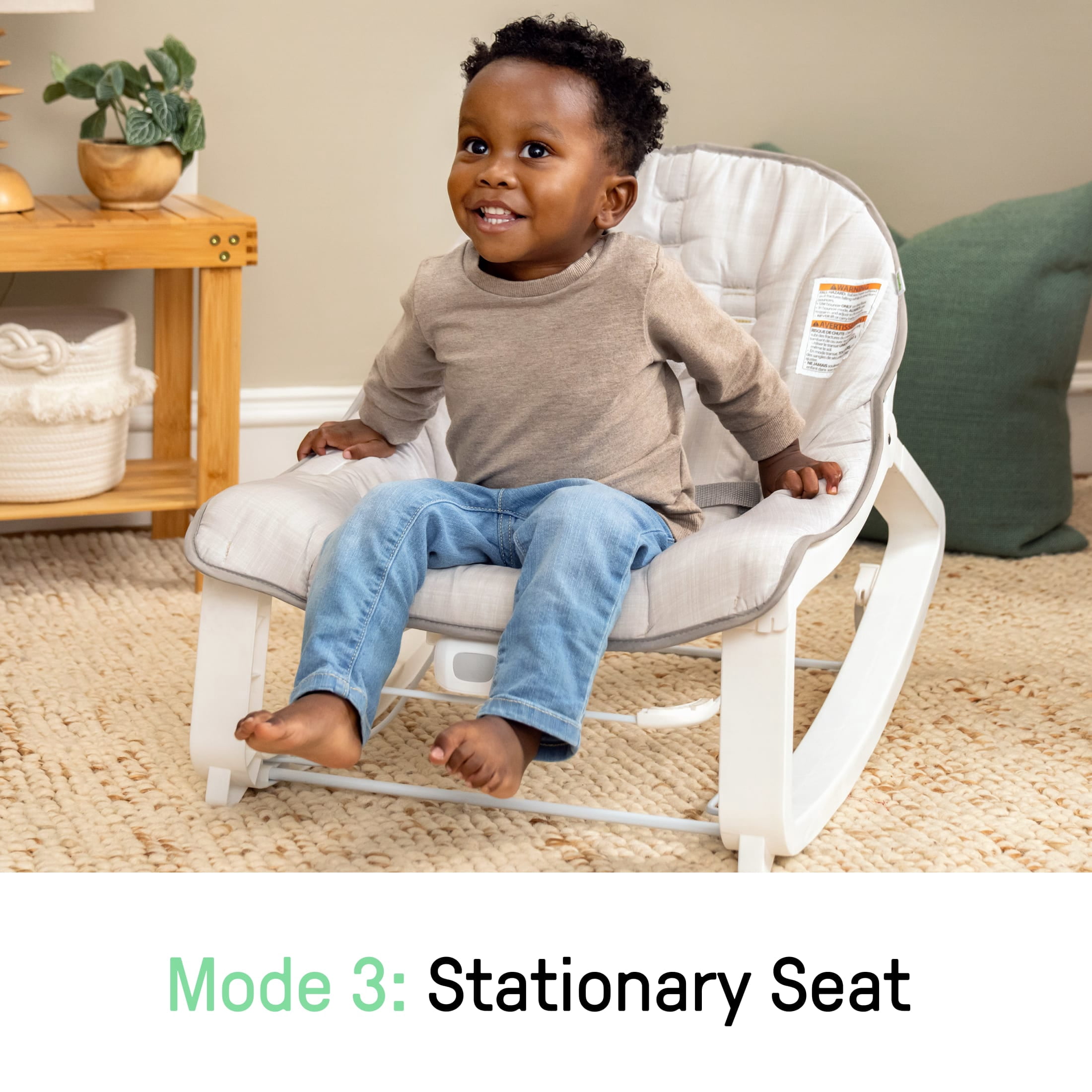 Ingenuity Keep Cozy 3-in-1 Vibrating Infant & Toddler Baby Bouncer and Rocker Chair - Linden