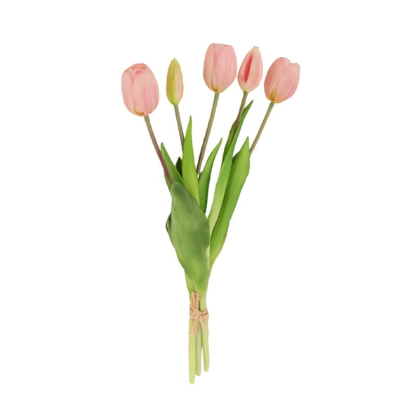 6PCS 16 Inch Fragrant Artificial Tulips - Real Touch Faux Flowers with Imitation Leaves & Buds - Wedding Bouquet & Home Decor Centerpiece