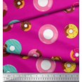 thumbnail image 3 of Soimoi Pink Rayon Fabric Donuts Food Printed Craft Fabric by the Yard 42 Inch Wide, 3 of 5