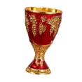 thumbnail image 2 of Copa medieval vintage, cristalería ceremonial, aniversario, elegante diseño tallado Rojo, 2 of 9