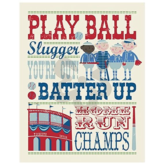 Cuadro decorativo Oopsy Daisy Play All Day Baseball 36x46 cm