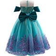 thumbnail image 3 of Girls Mermaid Princess Dress Lace Tutu Costume Ball Gown for Birthday Wedding Party, 3 of 8
