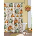 thumbnail image 2 of Fall Vintage Green Orange White Pumpkin Patch Shower Curtain Set ，Waterproof Fabric Shower Curtains Shower Curtains for Bathroom,Bathroom Decor 54x"78", 2 of 7