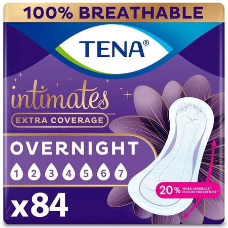 Tena Intimates Extra Coverage Overnight Incontinence Pads  84ct