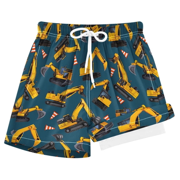 joogoo Construction Vehicles Boys Swim Trunks Beach Swimsuit Shorts Boxer 8Y