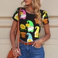 thumbnail image 6 of Fotbe Gnomes With Sunflowers Women's Crew Neck Short Sleeves Bodysuit Tops Round Neck Slim Sleeveless Soft Comfortable Basic-XX-Large, 6 of 7