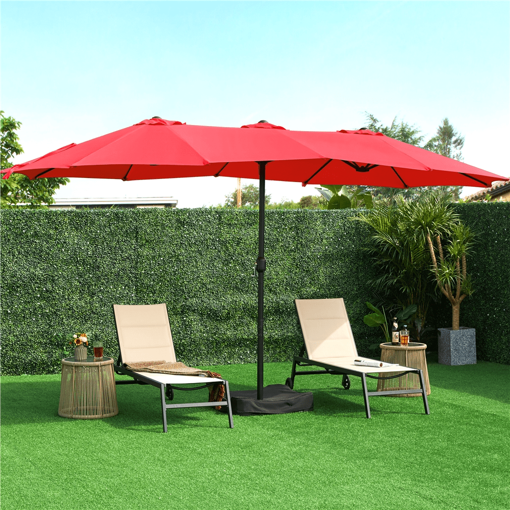 Renwick 13 FT Triple-Size Extra Large Patio Umbrella with Crank, Red