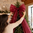 thumbnail image 4 of Barsme Extra Large Organza Bow Decorations,Giant Tulle Bow, with Tie and Long Ribbon Tails, for Chrismas Tree Decoration, 4 of 5