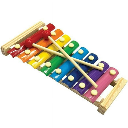 Kole Imports GA062 Rainbow Xylophone Instrument with Sticks - Pack of 10