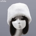 thumbnail image 2 of Gorro plano redondo de piel de conejo de imitación de otoño e invierno, gorro corto de felpa con pelo grueso y sin ala para mujeres mayores, 2 of 5