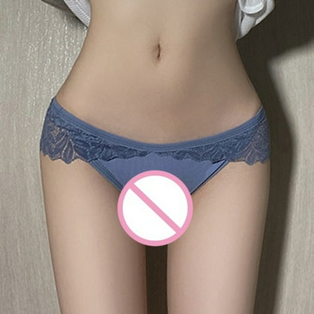 

PEASKJP Womens Thong Underwear Bikini Panties Seamless Underwears Panties Hipster Bikini Thong Briefs Panty Underwear for Women Blue One Size